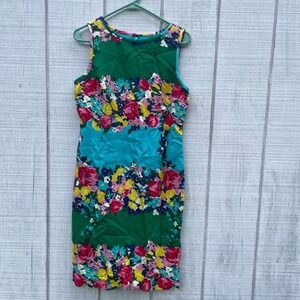 Talbots Floral Print Sleeveless Sheath Dress Colorful Spring‎ Summer 10